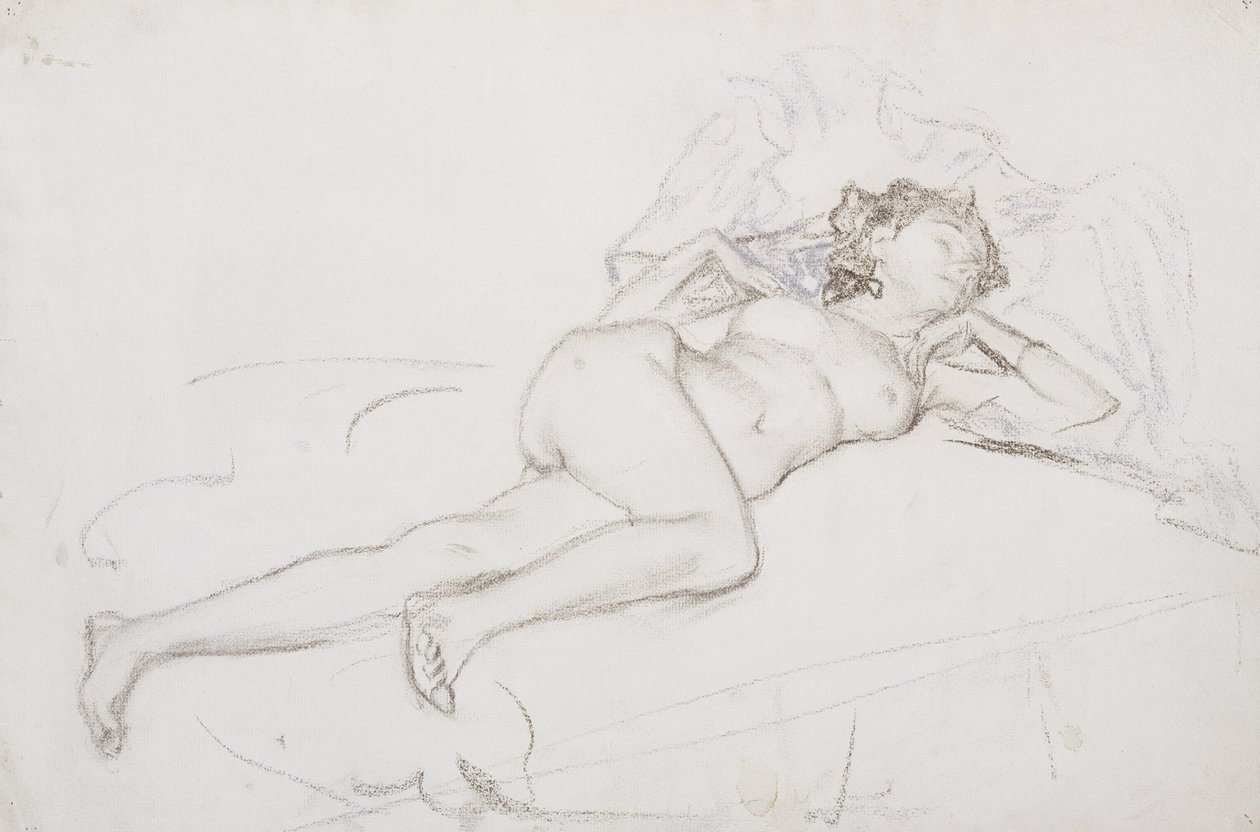A Sleeping Nude (pastel sobre papel) de Henry Bryson Burroughs
