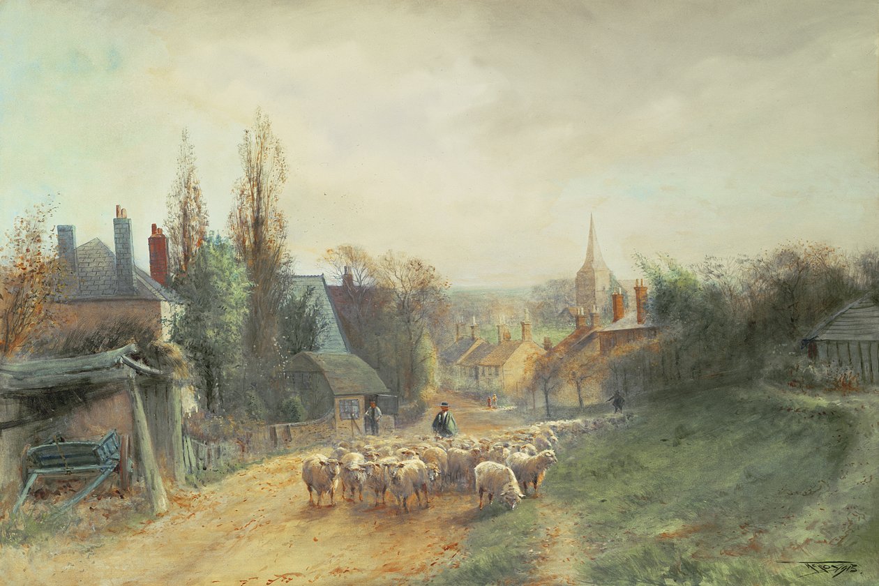 Billingshurst, 1915, uma aldeia de Sussex de Henry Charles Fox