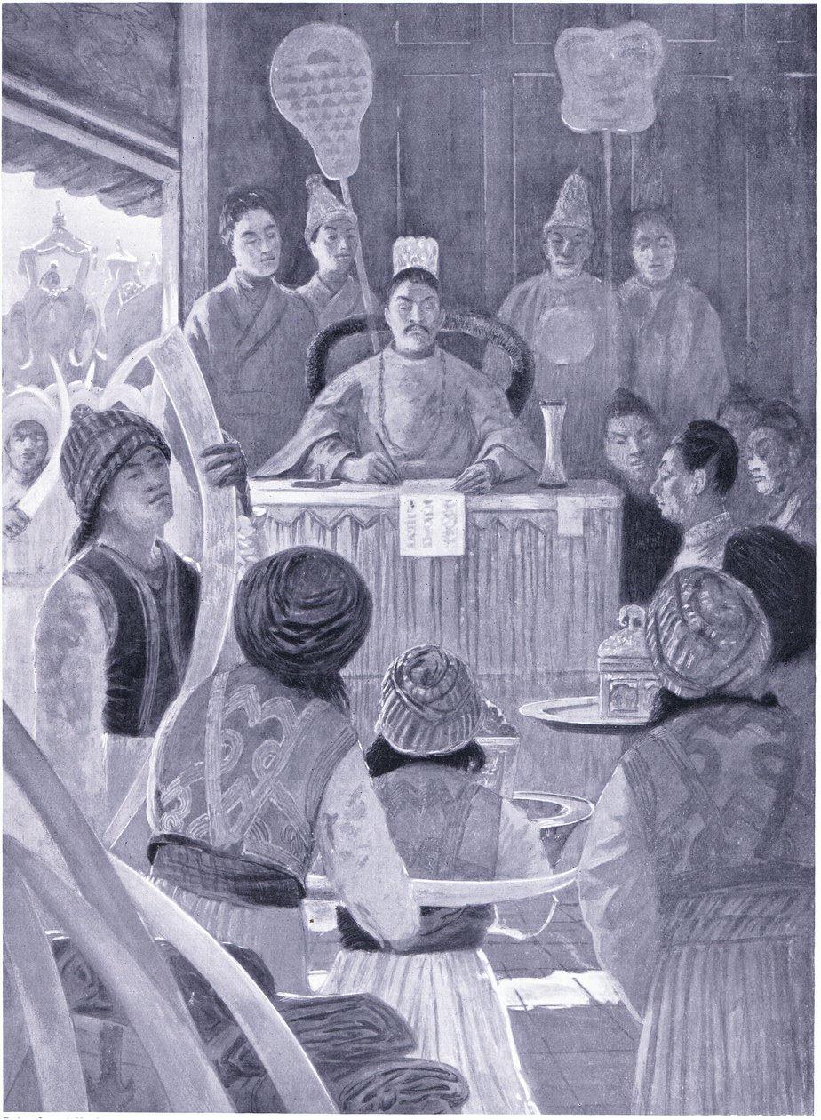 Siamês pagando tributo ao imperador da China de Henry Charles Seppings Wright
