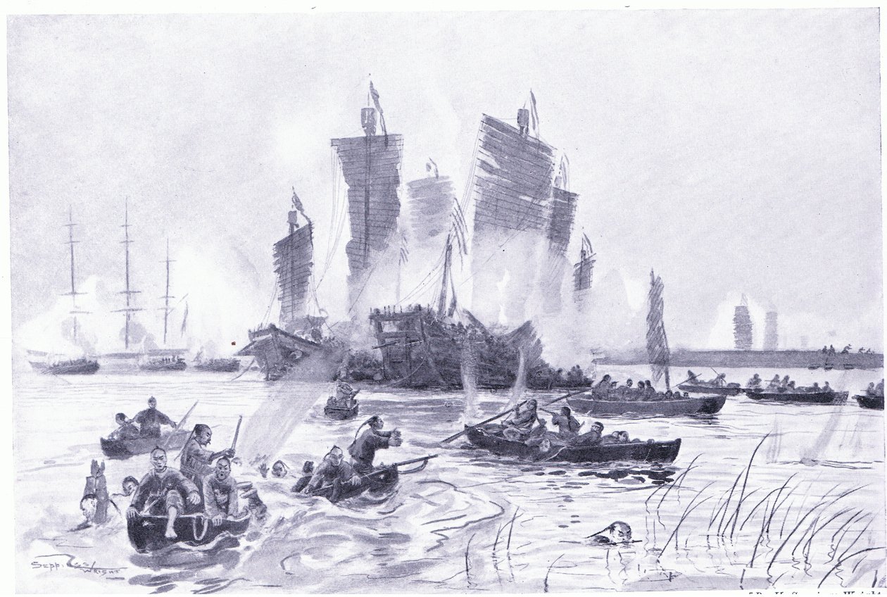 A batalha entre os piratas e a marinha imperial de Henry Charles Seppings Wright