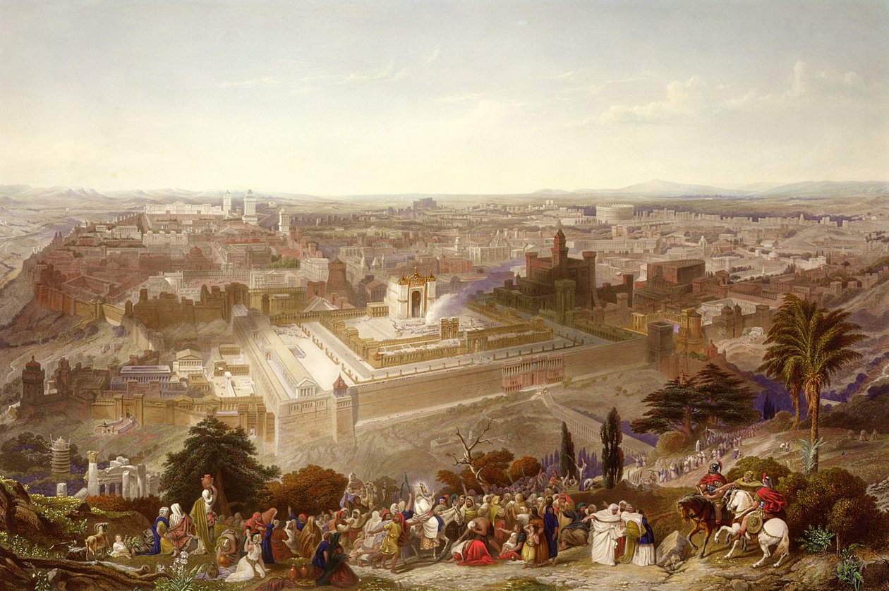 Jerusalém em sua grandeza, gravada por Charles Mottram (1807-76) 1860 de Henry Courtney Selous
