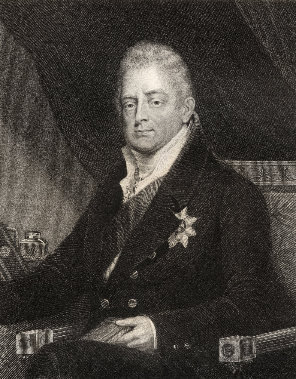 Rei Guilherme IV, gravado por J. Cochran, da &39;National Portrait Gallery, volume III&39;, publicado em 1835 de Henry Dawe