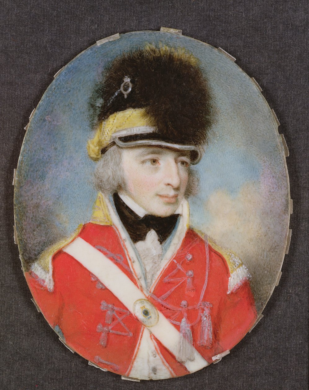 Miniatura de um oficial desconhecido, c.1797 de Henry Edridge