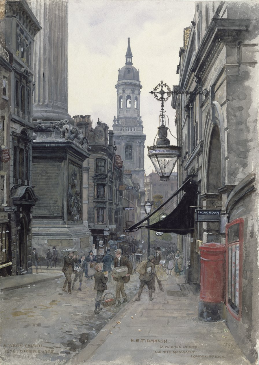 O Monumento e a Igreja de St. Magnus de Henry Edward Tidmarsh