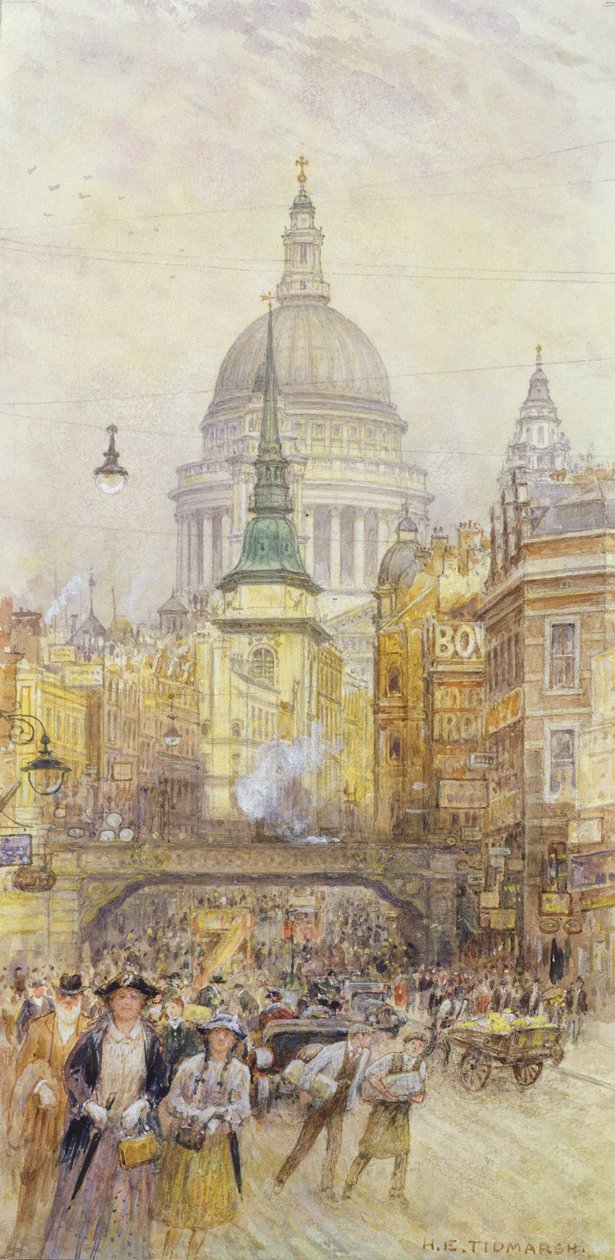 Vista da Rua Fleet, c.1920 de Henry Edward Tidmarsh