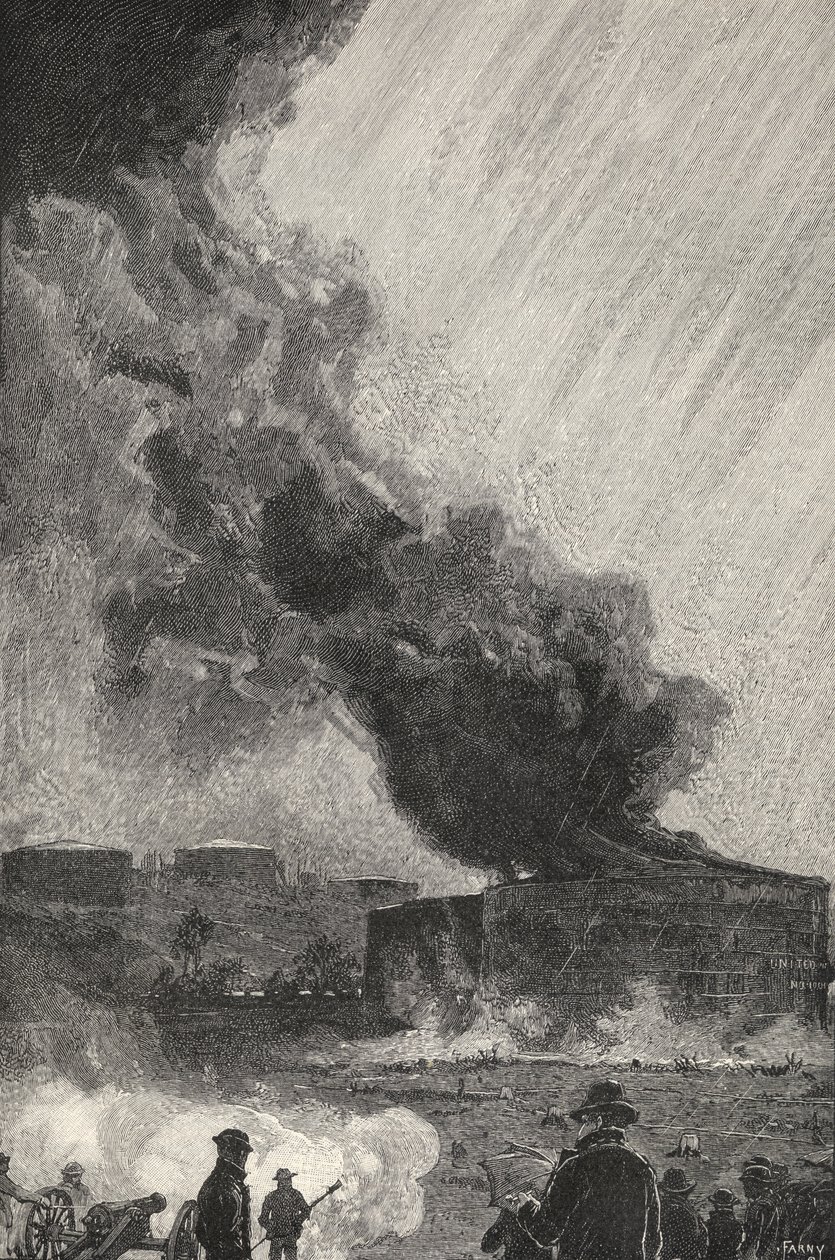 Um tanque de óleo ardente, capacidade de 3500 barris, de &39;The Century Illustrated Monthly Magazine&39;, de maio a outubro de 1883 de Henry Francois Farny