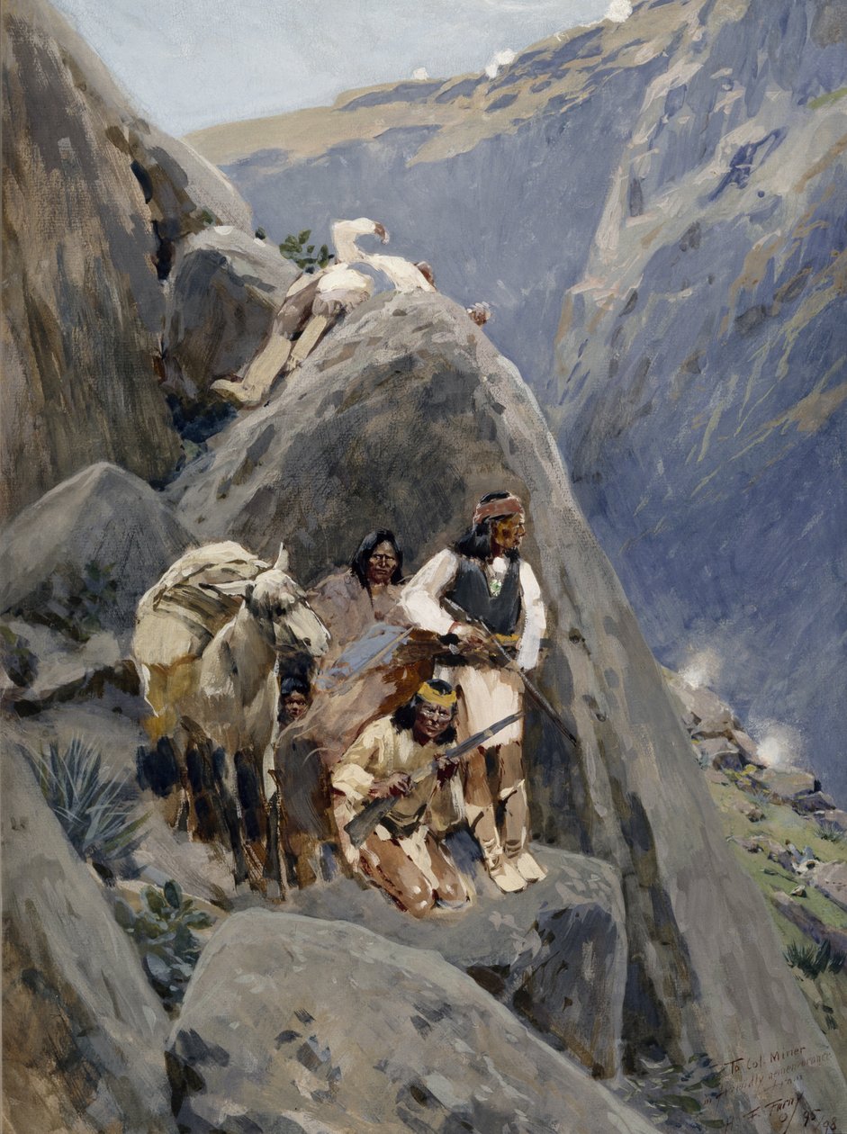 Índios Apache nas montanhas, 1895-98 de Henry Francois Farny