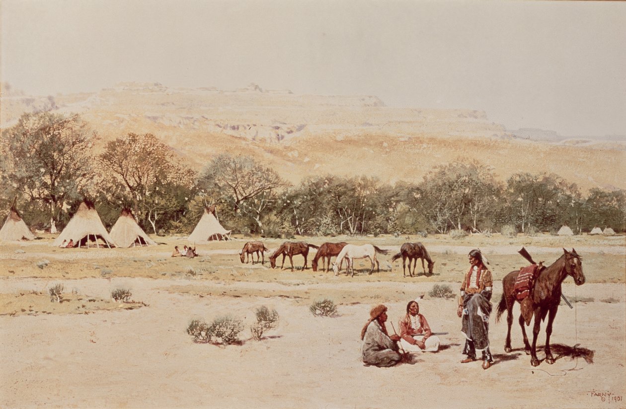 Acampamento indiano, Denver, Colorado de Henry Francois Farny