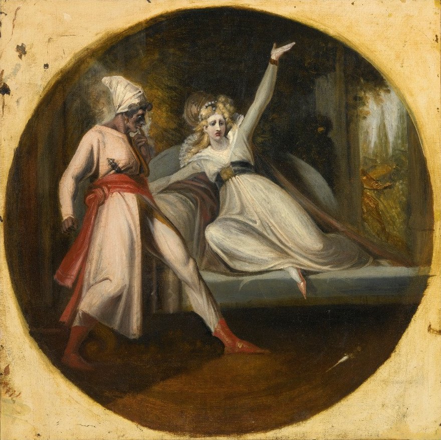 Leonore Descobrindo a Adaga Deixada por Alonzon de Johann Heinrich Füssli