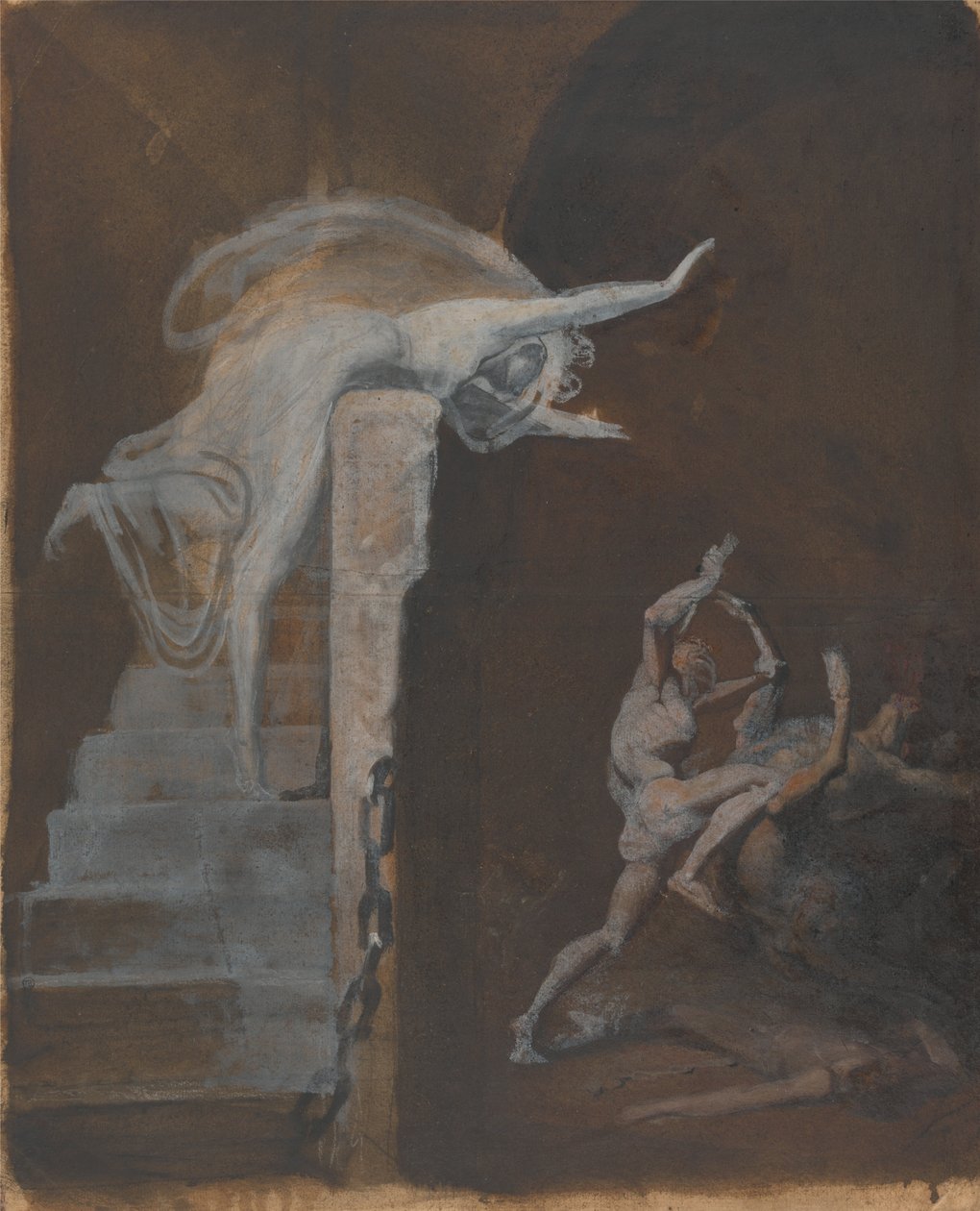 Ariadne Assistindo a Luta de Teseu com o Minotauro de Johann Heinrich Füssli
