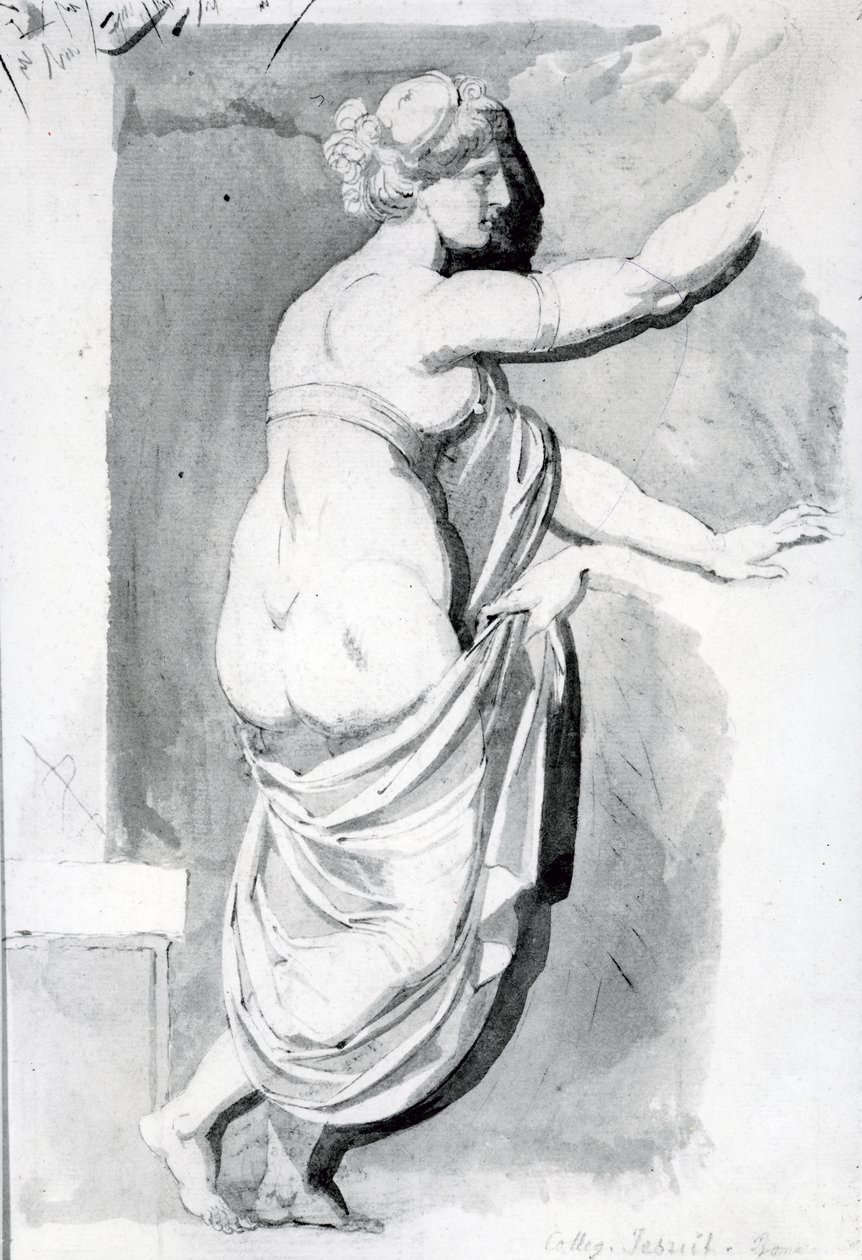 Figura estudo do &39;Roman Album&39;, 1770 (caneta, tinta e papel) de Johann Heinrich Füssli