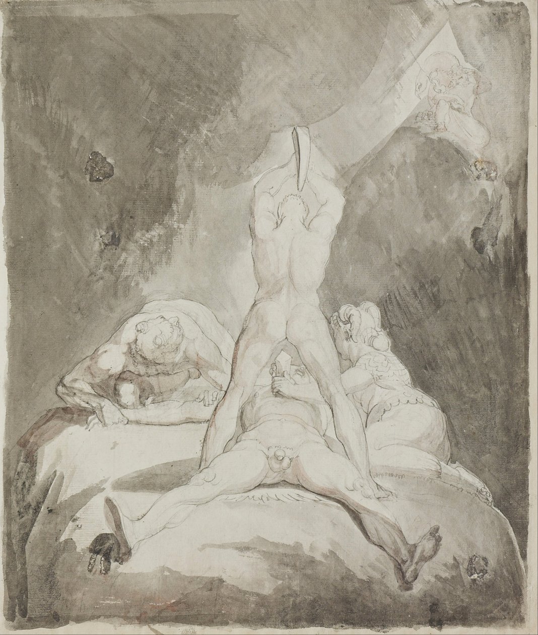 Hefesto, Bia e Crato Protegendo Prometeu no Monte Cáucaso de Johann Heinrich Füssli