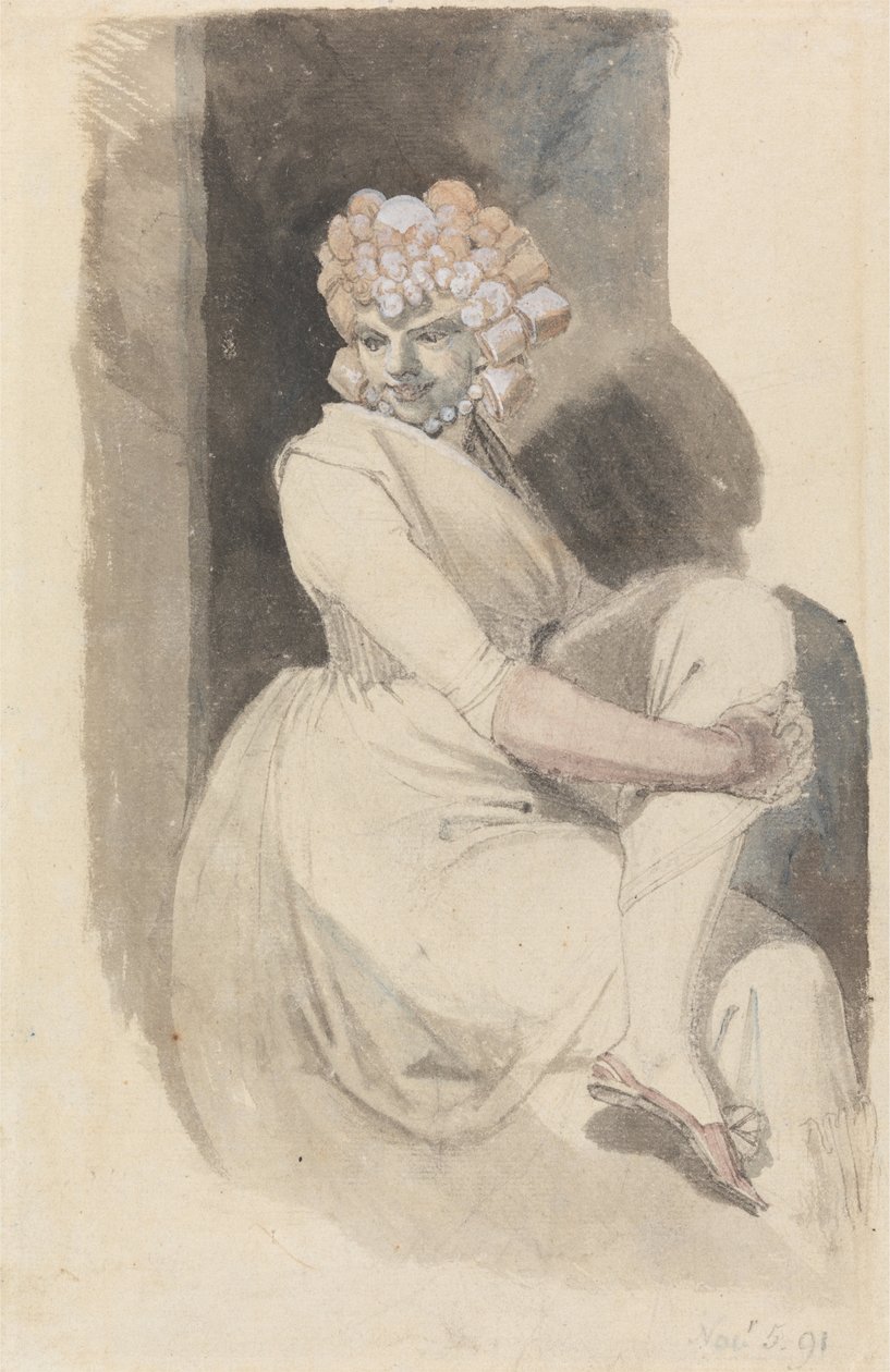 Estudo de uma mulher sentada de Johann Heinrich Füssli
