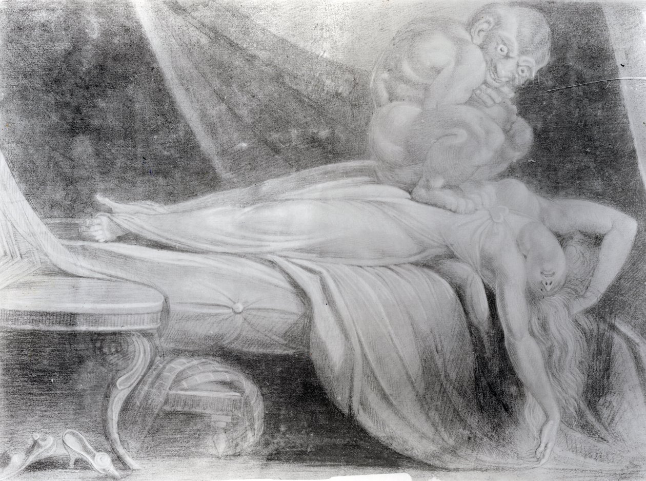 O pesadelo, 1781 (giz no papel) de Johann Heinrich Füssli