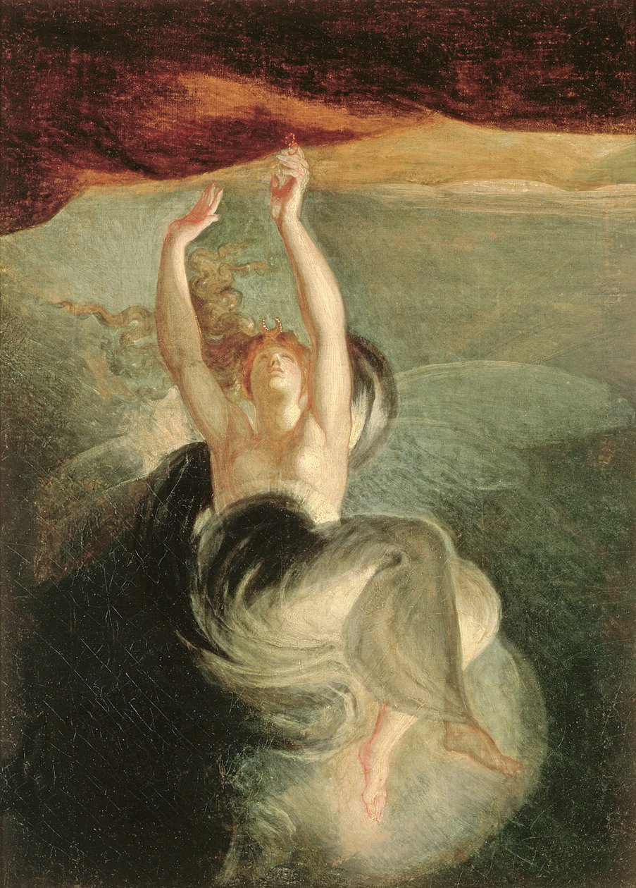 Titania encontra o anel mágico na costa, de &39;Oberon&39; por Christoph Martin Wieland (1733-1813) (1804-05) de Johann Heinrich Füssli
