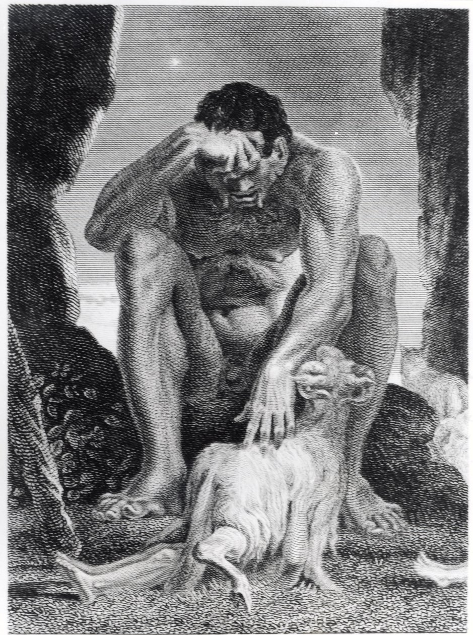 Ulisses fugindo de Polifemo o Ciclope, gravado por IG Walker, 1808 de Johann Heinrich Füssli