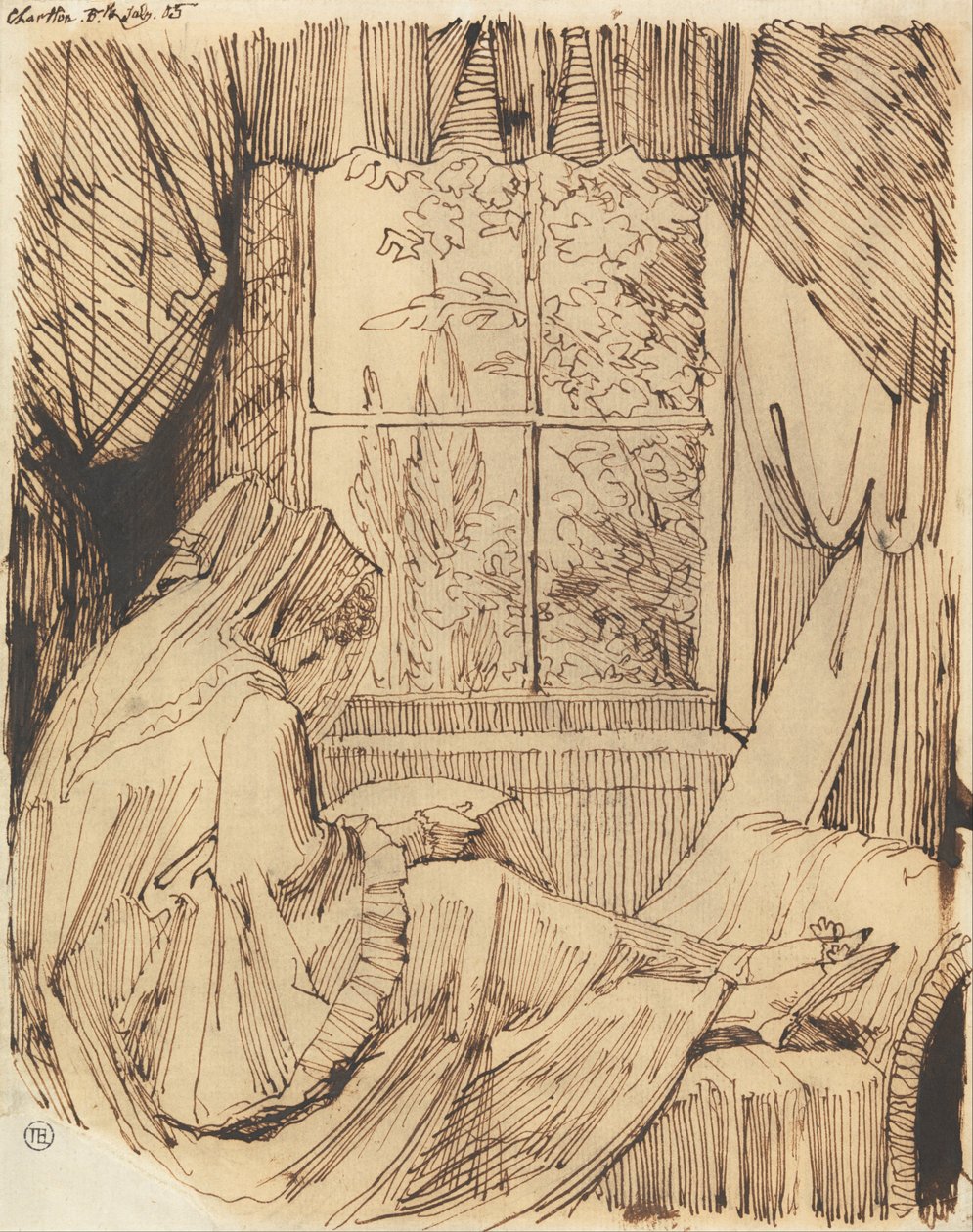 Mulher lendo, sentado diante de uma janela de Johann Heinrich Füssli