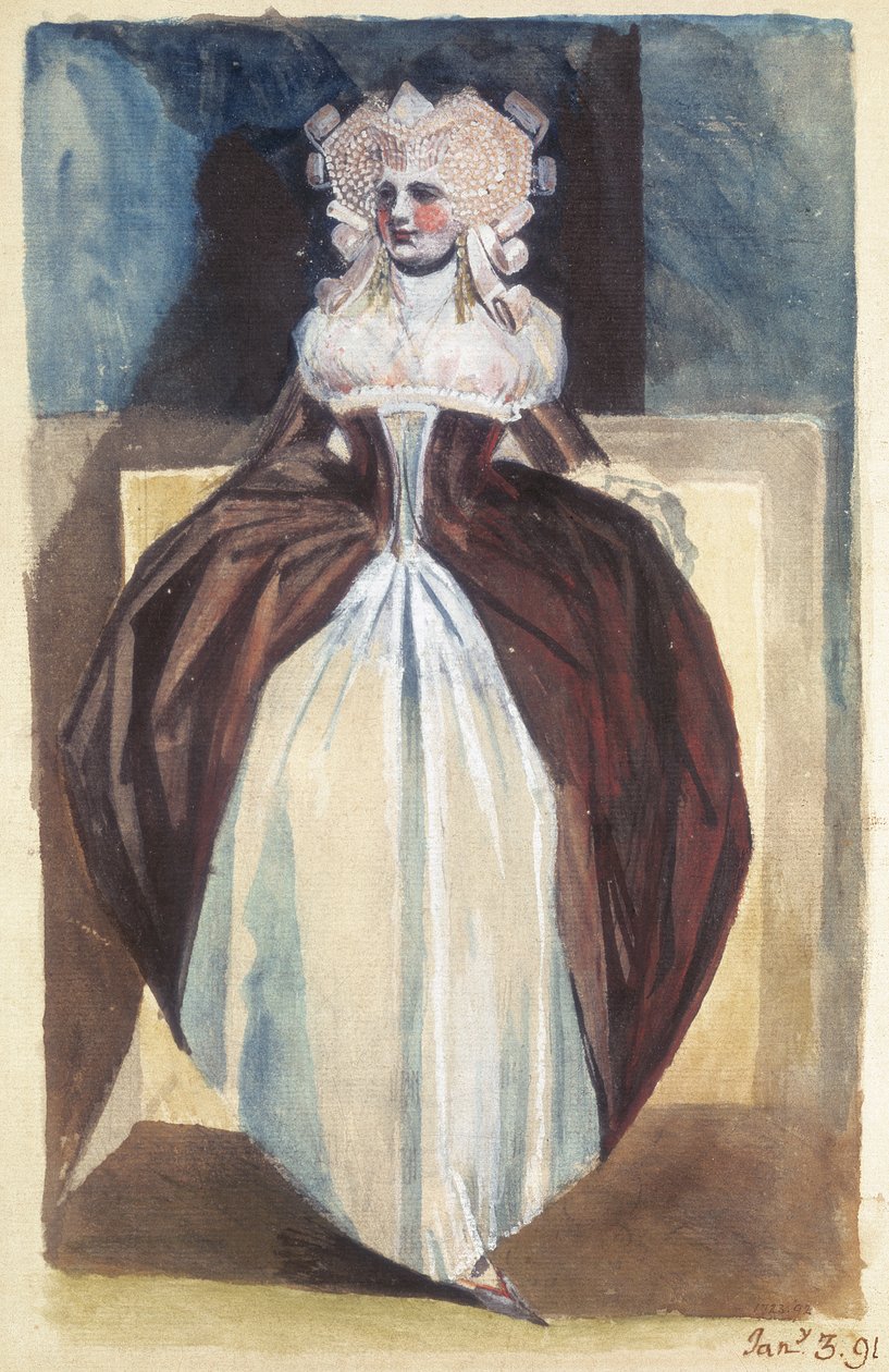 Mulher em traje do século XVII, 1791 de Johann Heinrich Füssli