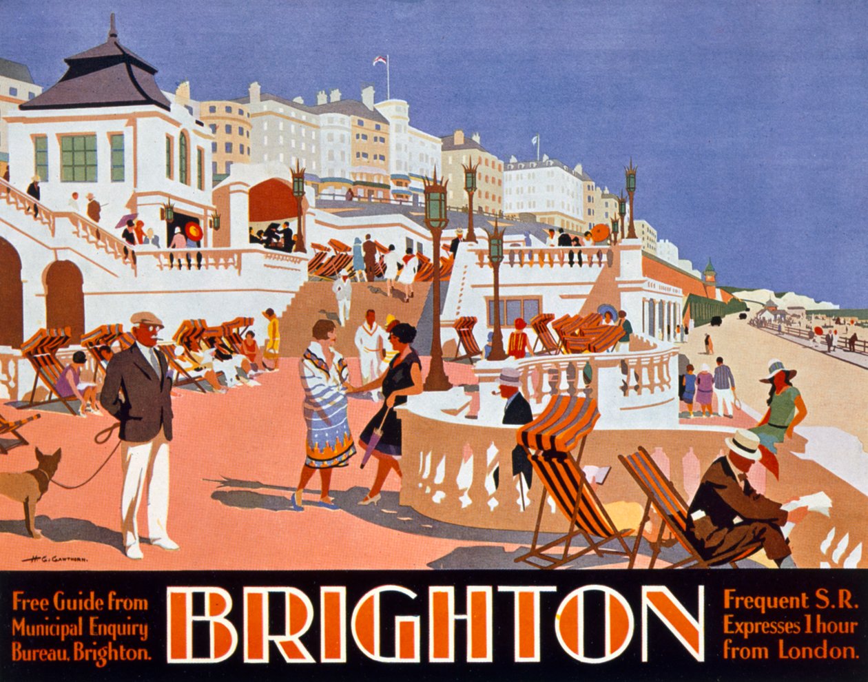 Poster publicidade viajar para Brighton de Henry George Gawthorn