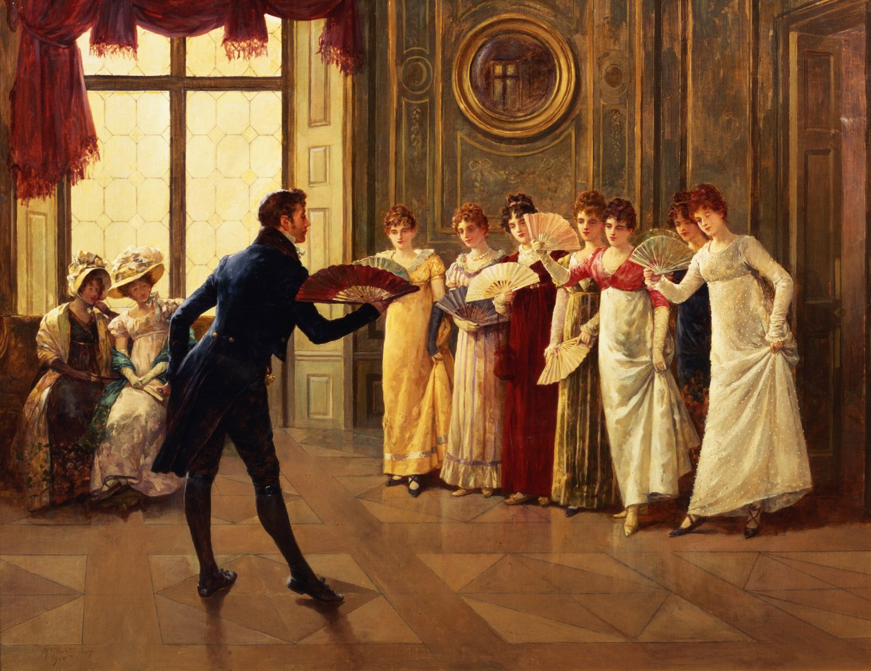 Fan Flirtation, 1908 de Henry Gillard Glindoni