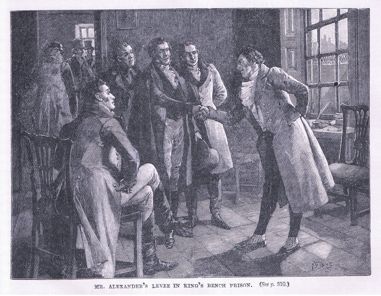 Dique do Sr. Alexander na prisão de Kings Bench em 1830 dC de Henry Gillard Glindoni