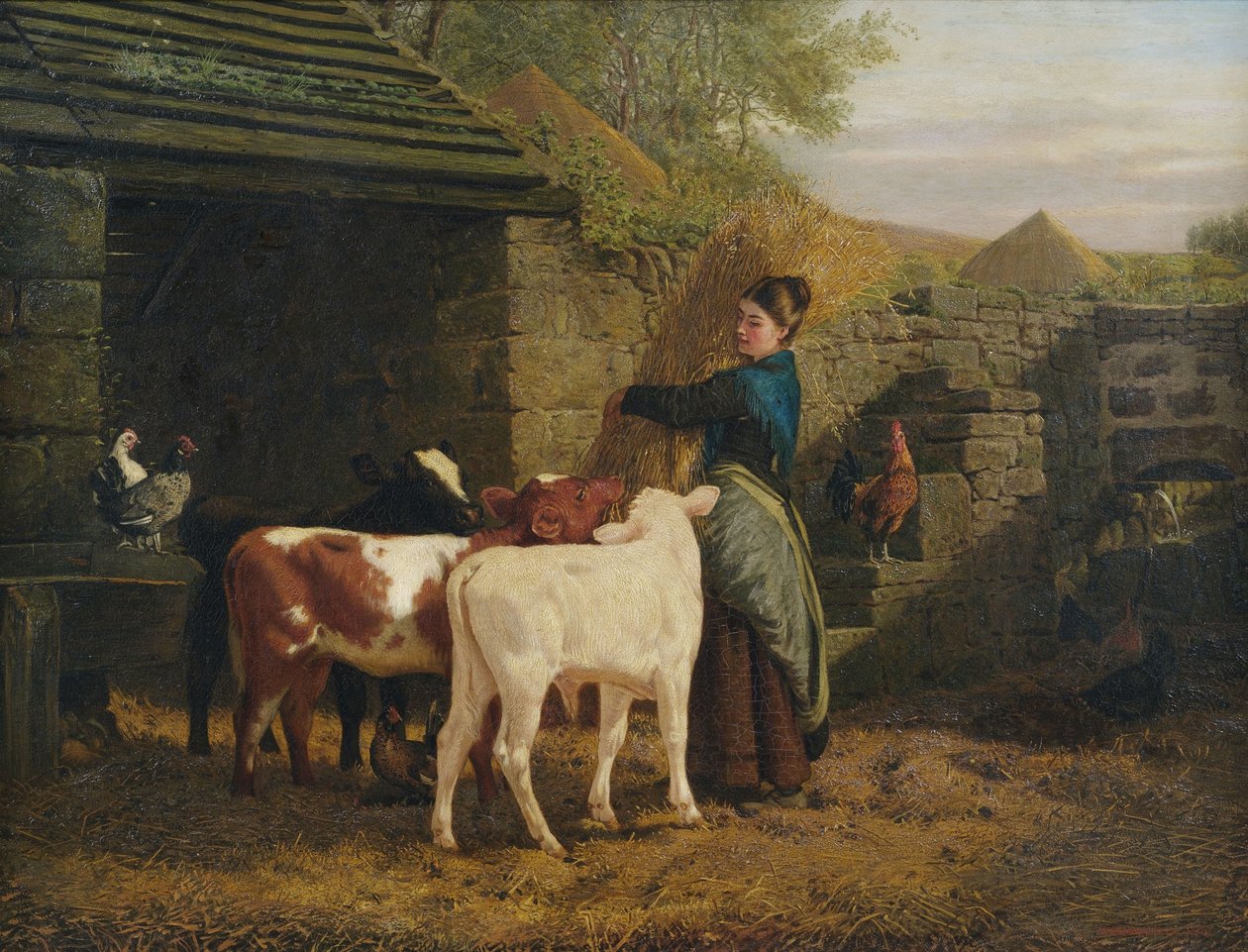 Camponesa com três bezerros de Henry Hetherington Emmerson