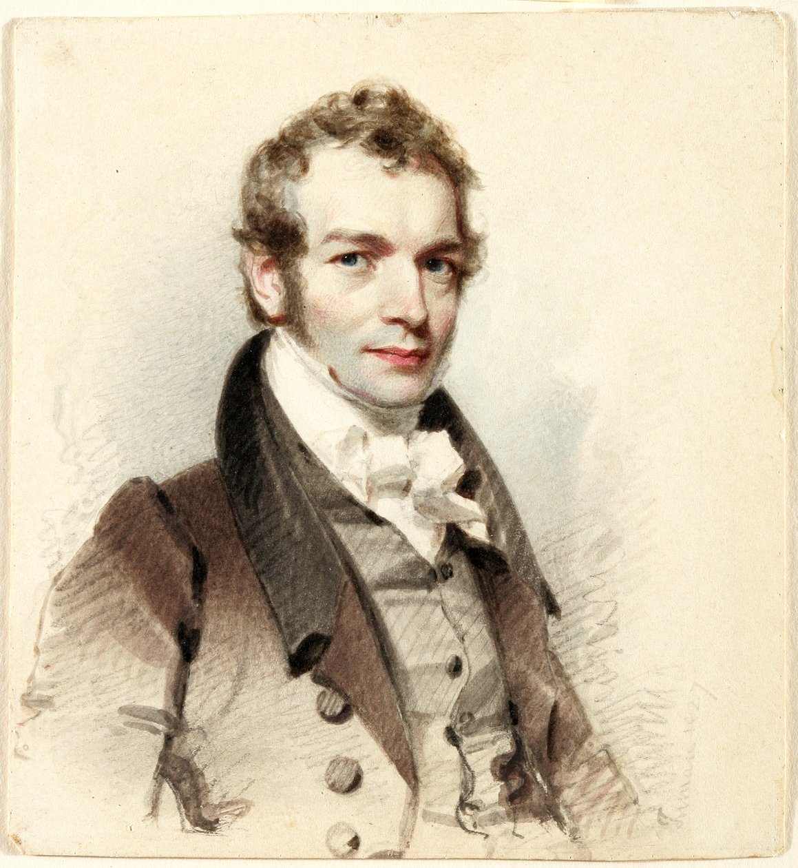 William Cullen Bryant (1794-1878), 1827 (aquarela, grafite e carvão com toques de tinta preta e marrom e guache branco sobre papel) de Henry Inman