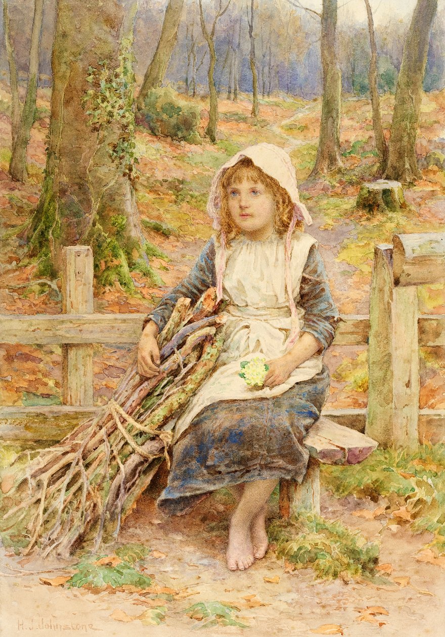 O coletor de madeira, c.1880 de Henry James Johnstone