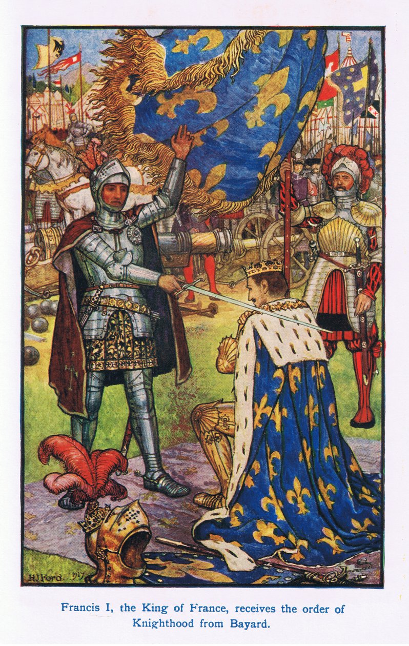 Francis I, o rei da França recebeu a ordem de cavalaria de Bayard de Henry Justice Ford