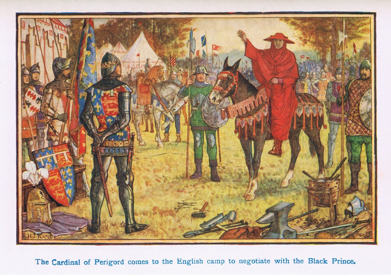 O cardeal de Perigard vem ao acampamento inglês para negociar com o Príncipe Negro de Henry Justice Ford