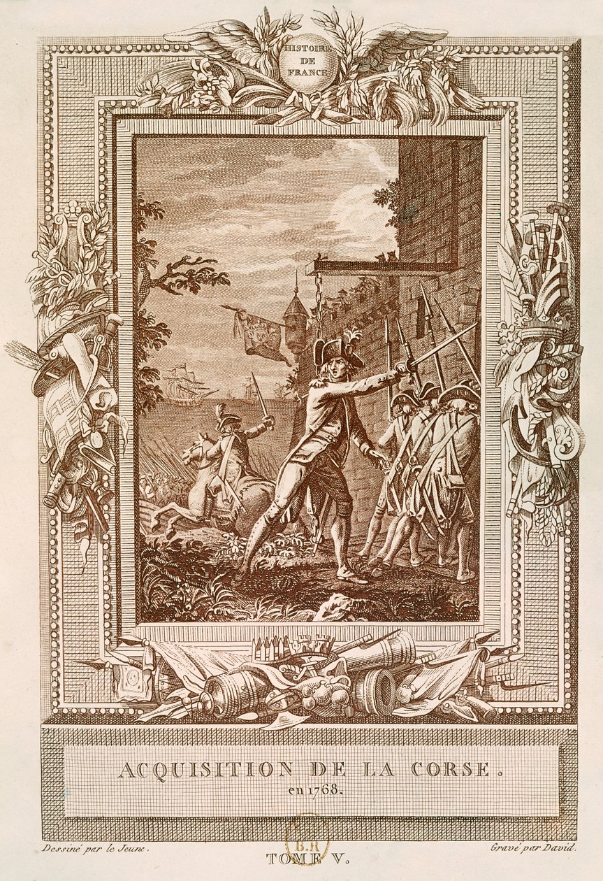 A aquisição da Córsega em 1768, gravada por David de Henry Le Jeune