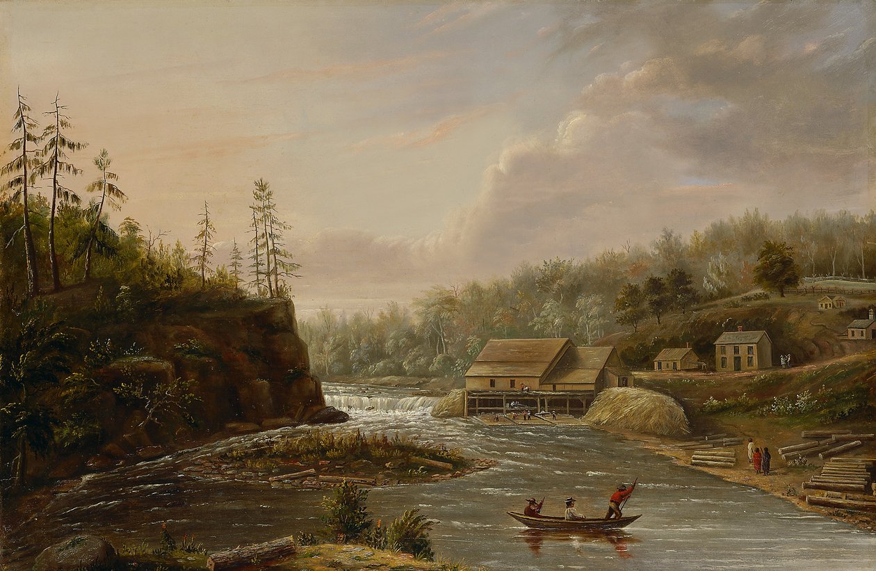 Moinho de Cheever no Rio St. Croix, 1847 de Henry Lewis