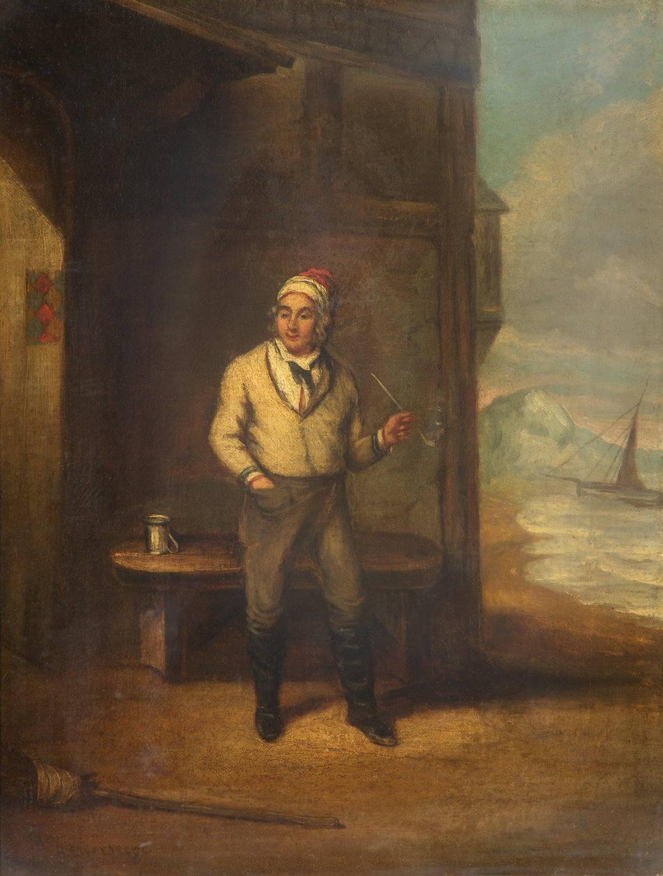 Apreciando um cachimbo, c.1820-32 de Henry Liverseege