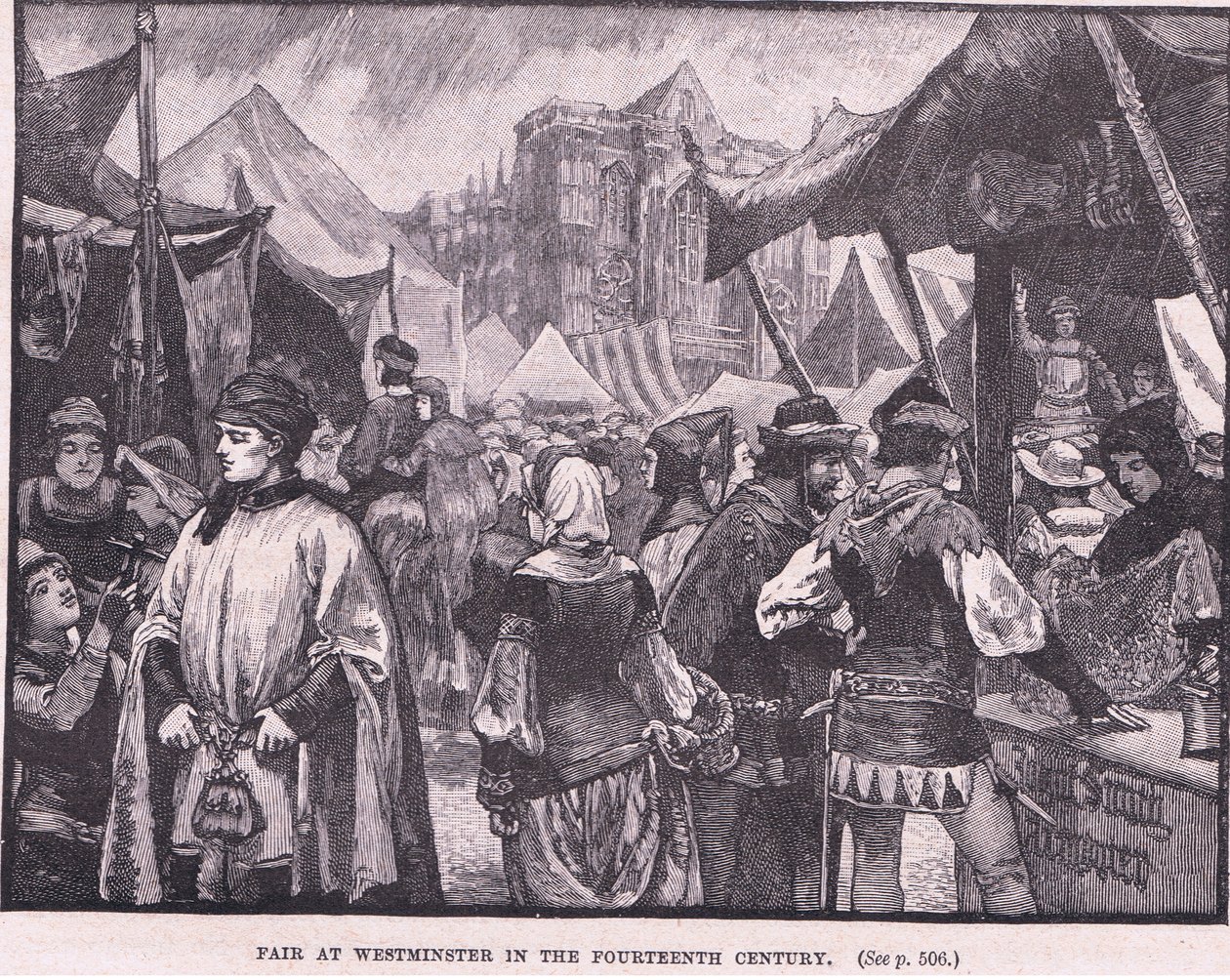 Feira em Westminster no século XIV de Henry Marriott Paget