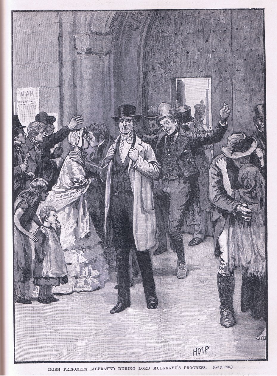 Prisioneiros irlandeses libertados durante o progresso de Lord Mulgrave em 1836 de Henry Marriott Paget