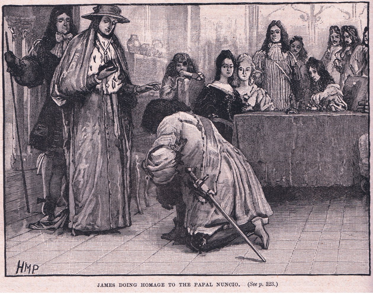 James fazendo homenagem ao núncio papal dC 1687 de Henry Marriott Paget