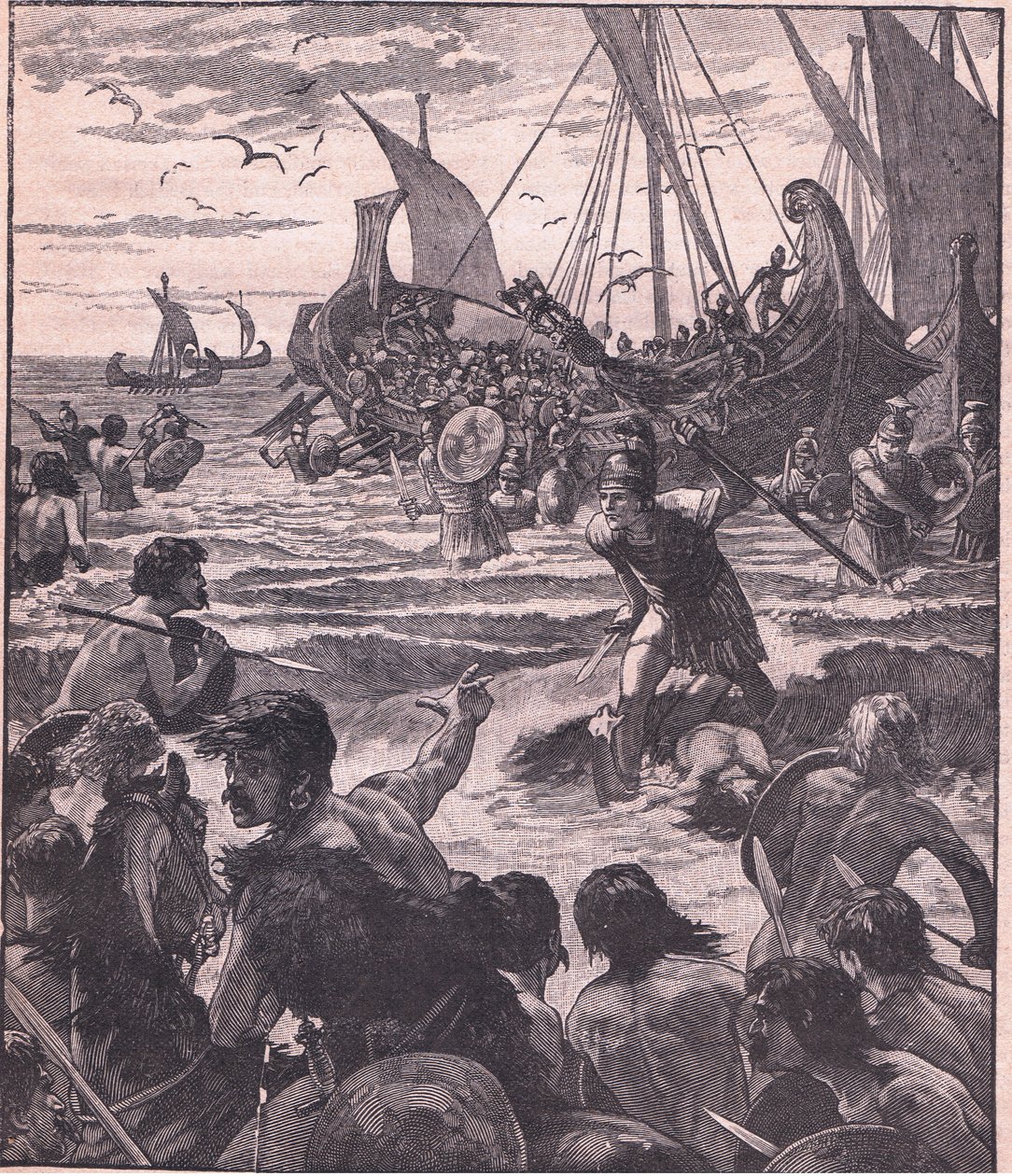 Desembarque dos romanos na costa de Kent de Henry Marriott Paget