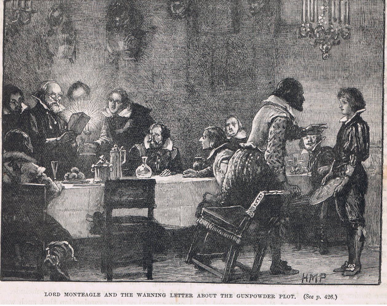 Lorde Monteagle e a carta de advertência sobre o Pólo da Pólvora 1605 de Henry Marriott Paget