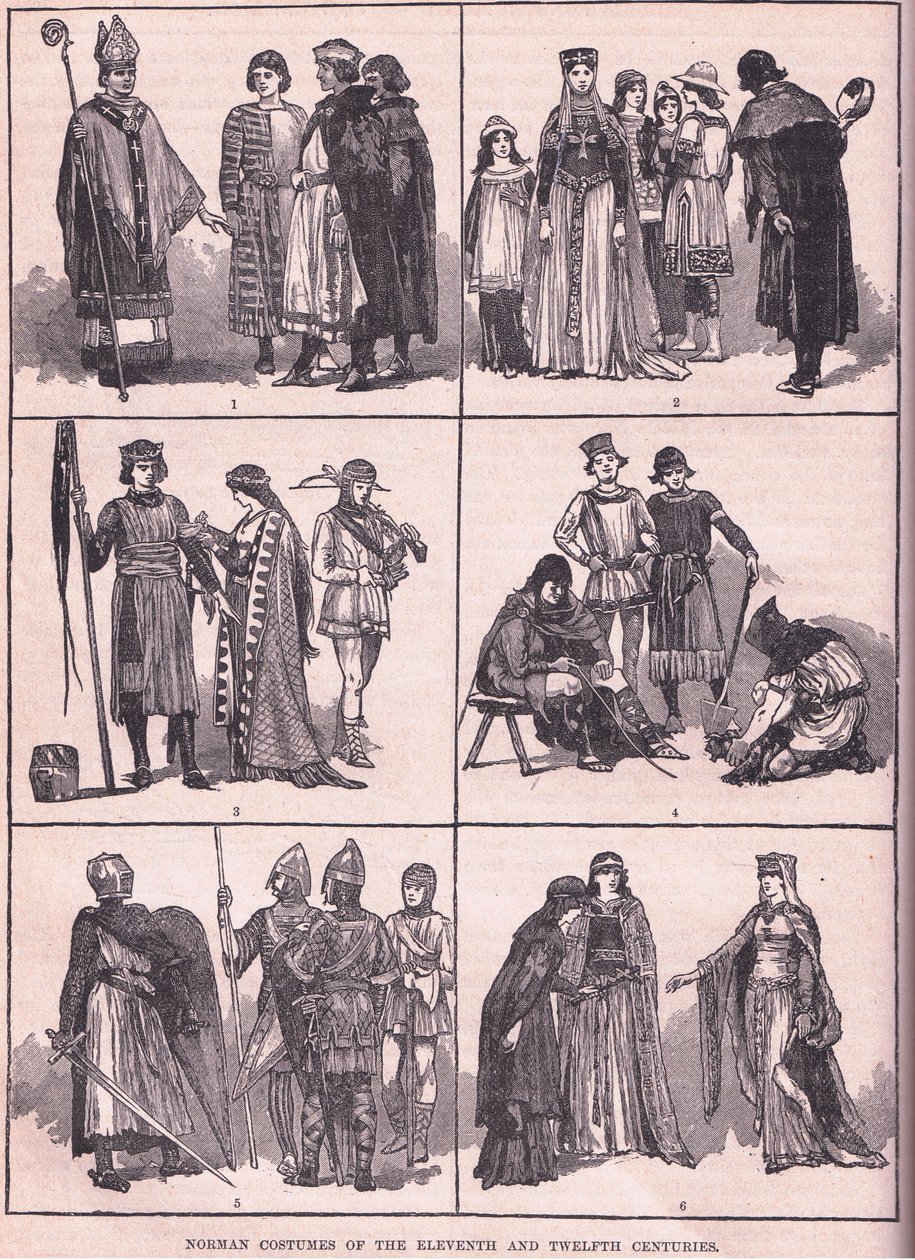 Trajes normandos dos séculos XI e XII de Henry Marriott Paget