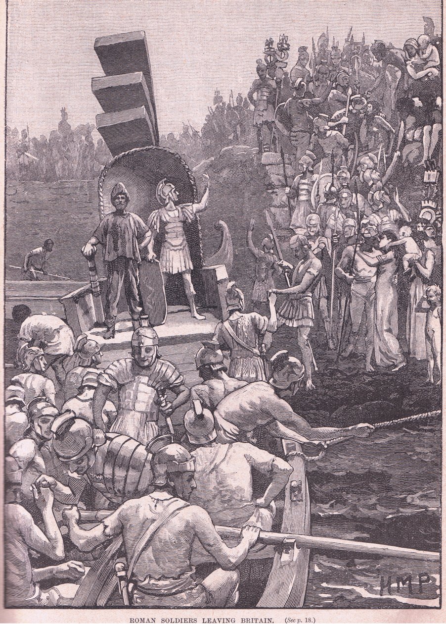 Soldados romanos deixando a Grã-Bretanha AD 410 de Henry Marriott Paget
