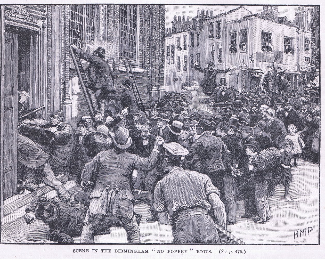Cena no &39;No Popery Riots&39;, Brimingham 1868 AD de Henry Marriott Paget