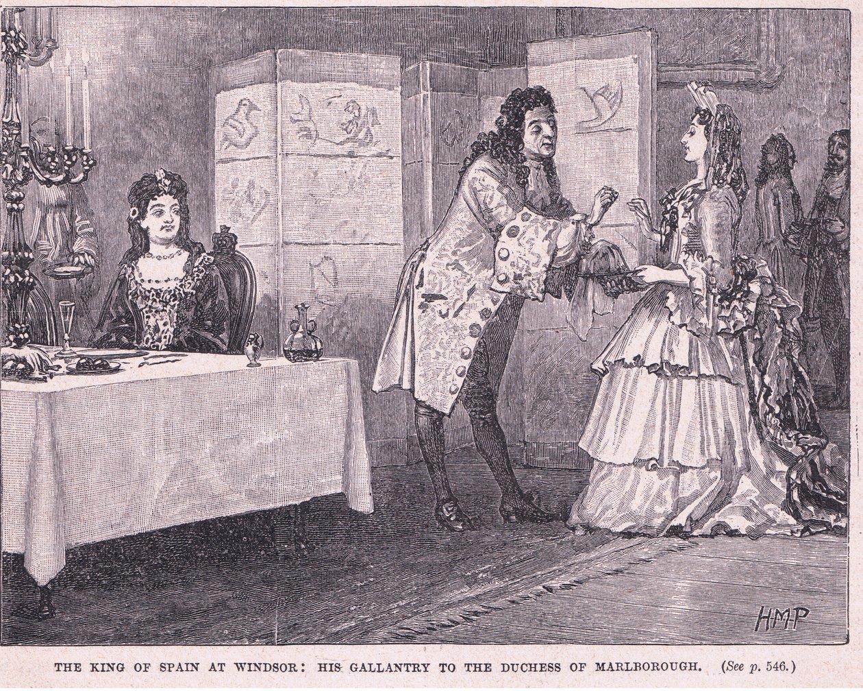 O rei da Espanha em Windsor: sua bravura com a duquesa de Marlborough em 1704 d. de Henry Marriott Paget