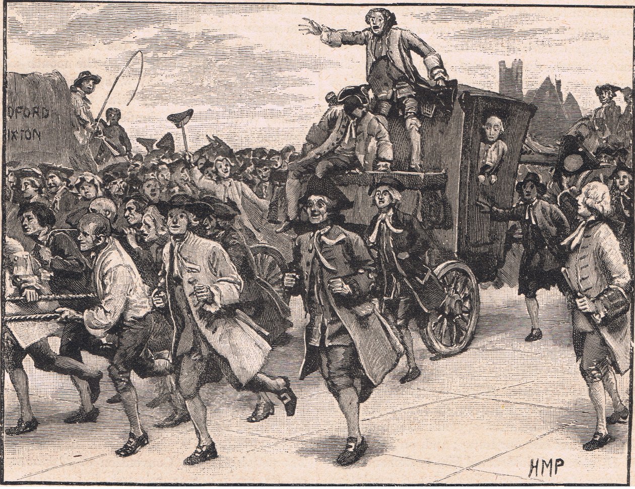 A multidão que libertou o Sr. Wilkes a caminho da prisão AD 1768 de Henry Marriott Paget