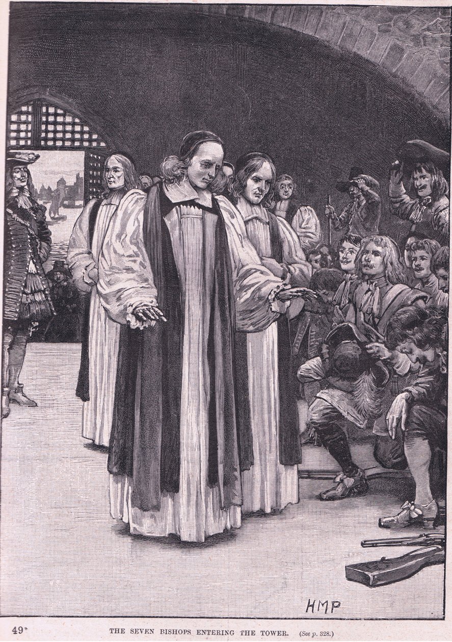 Os sete bispos que entram na Torre AD 1688 de Henry Marriott Paget