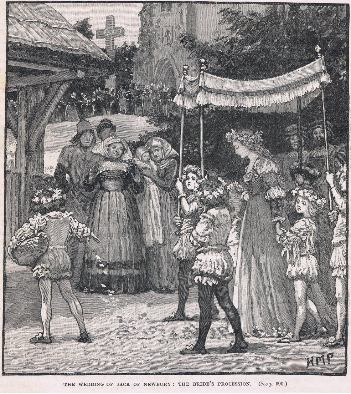 O casamento de Jack of Newbury: a procissão da noiva de Henry Marriott Paget