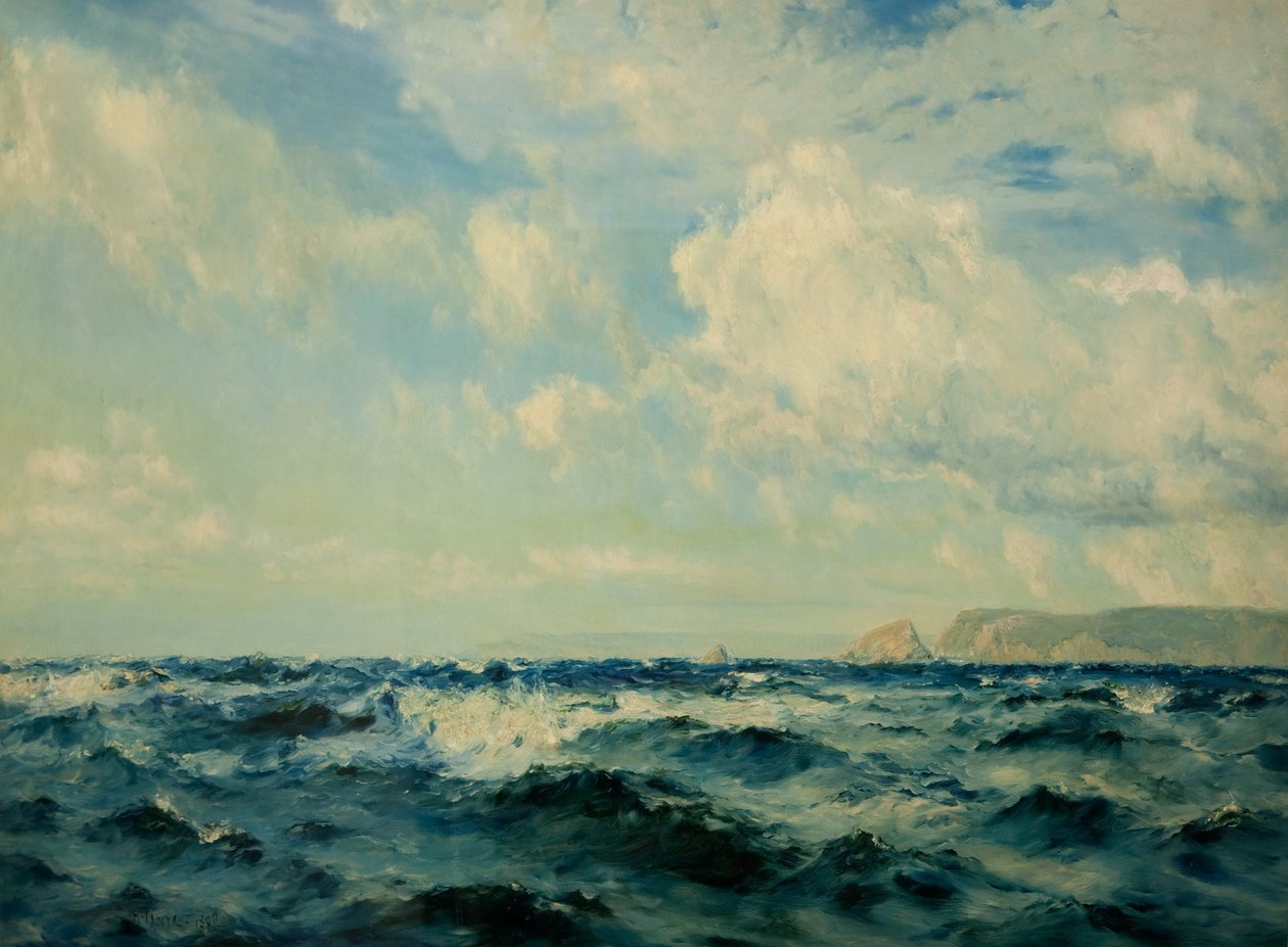 Um Breezy Day fora da Ilha de Wight, 1890 de Henry Moore