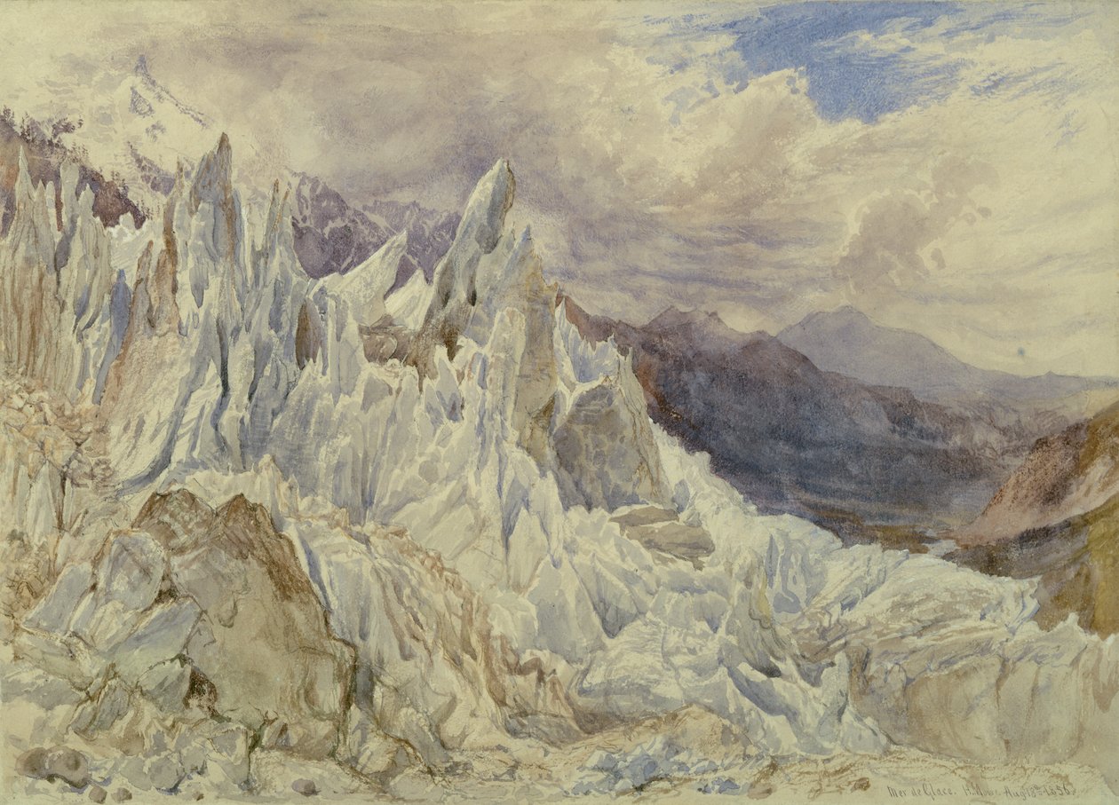 Mer de Glace, 1856 (wc sobre grafite com guache sobre papel) de Henry Moore
