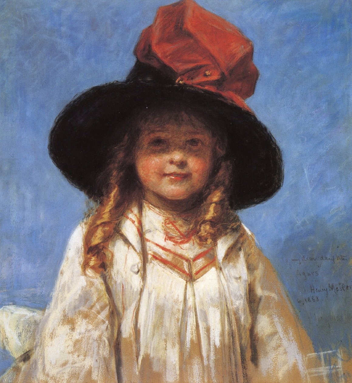 Agnes, 1888 (pastel sobre papel) de Henry Mosler
