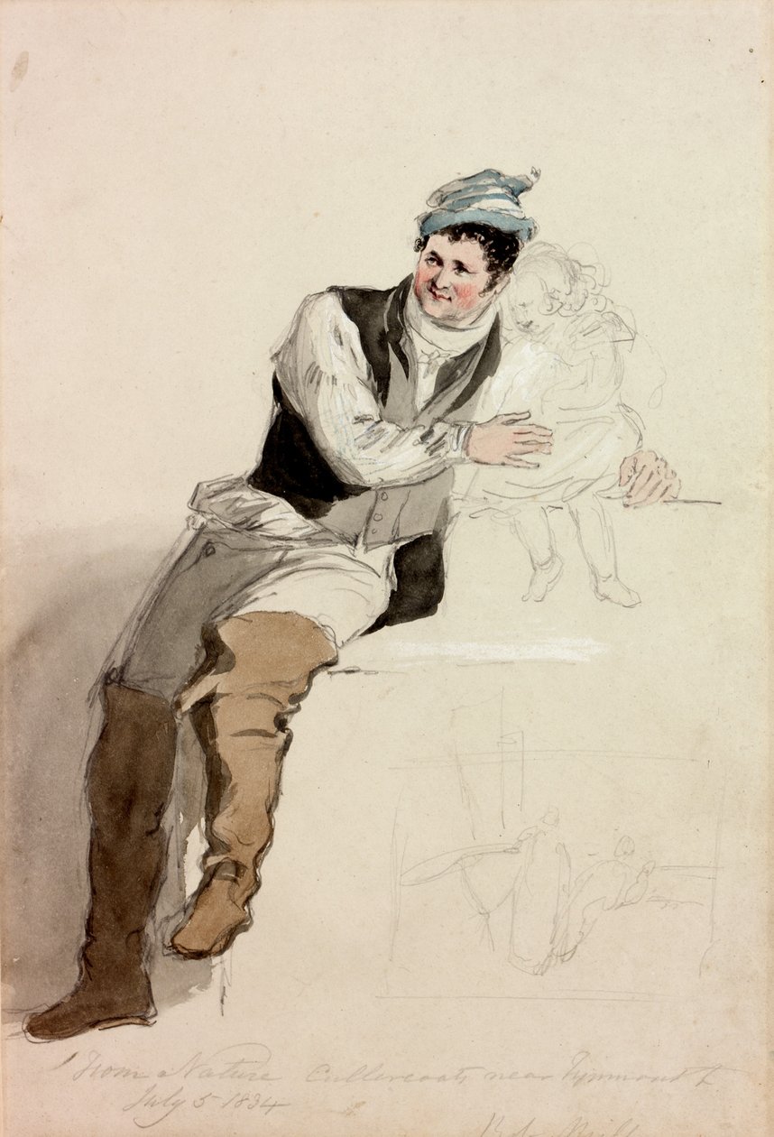 Bob Mills of Cullercoats, 1834 (lápis e wc no papel) de Henry Perlee Parker