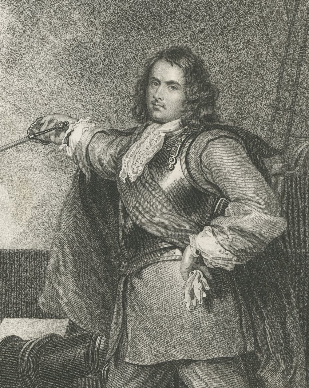 Almirante Blake (stipple engraving) de Henry Perronet Briggs
